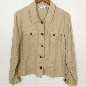 Orvis lightweight khaki linen jacket size small